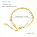 Women's Fashion Titanium Steel Plated 18K Gold Anklet