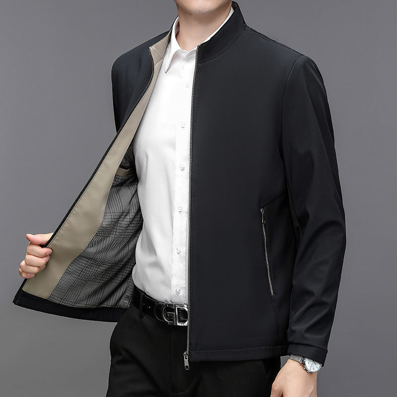 Stand Collar Middle-aged Men Casual Jacket