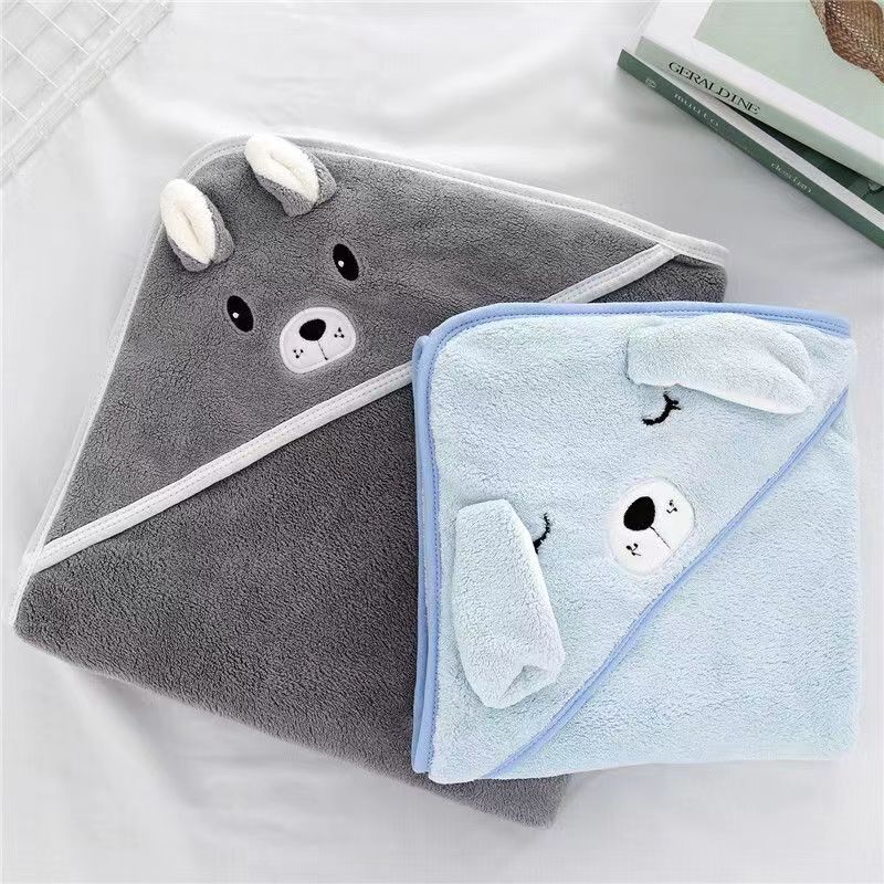 Coral Fleece Three-dimensional Cartoon Bath Towel Children Hoodie Cloak