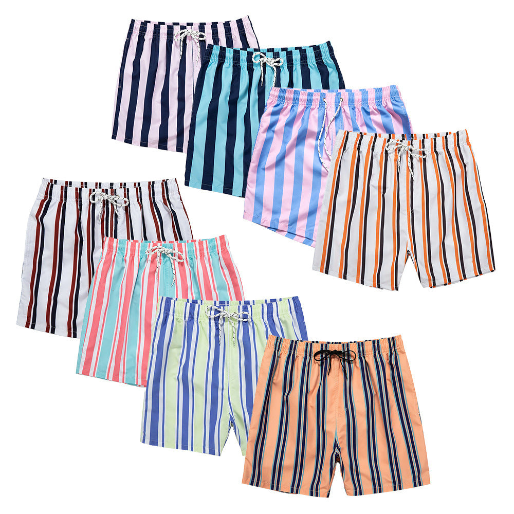 Summer New Plus Size Striped Drawstring Casual Pants