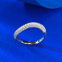 Inlaid Half Diamond Line Stackable Ring