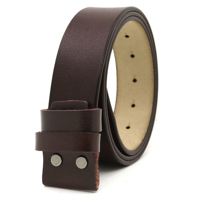 38cm No Buckle Men's Leather Belt