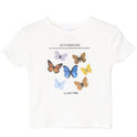 Butterfly T-shirt Short-sleeved Women European And American Tops Ins Women's Hong Kong Style Women's Short-sleeved T-shirt Women Ins Tide