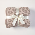 Knitted Sofa Blanket Leopard Print Fleece-lined Cover Office Nap Blanket