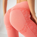 Butterfly Jacquard Seamless Yoga Pants High-waist Quick-drying