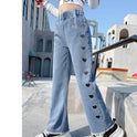 Girls Denim Funky Casual Love Wide Leg Pants