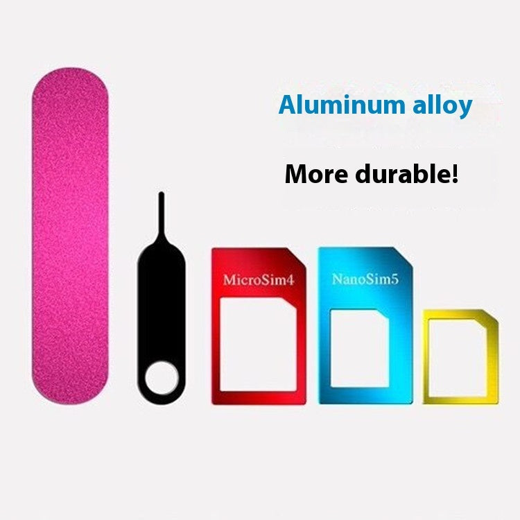 Metal SIM Support Sleeve Card Slot Standard To Micro SIM Phone Restorer Aluminum Alloy Five-piece Set