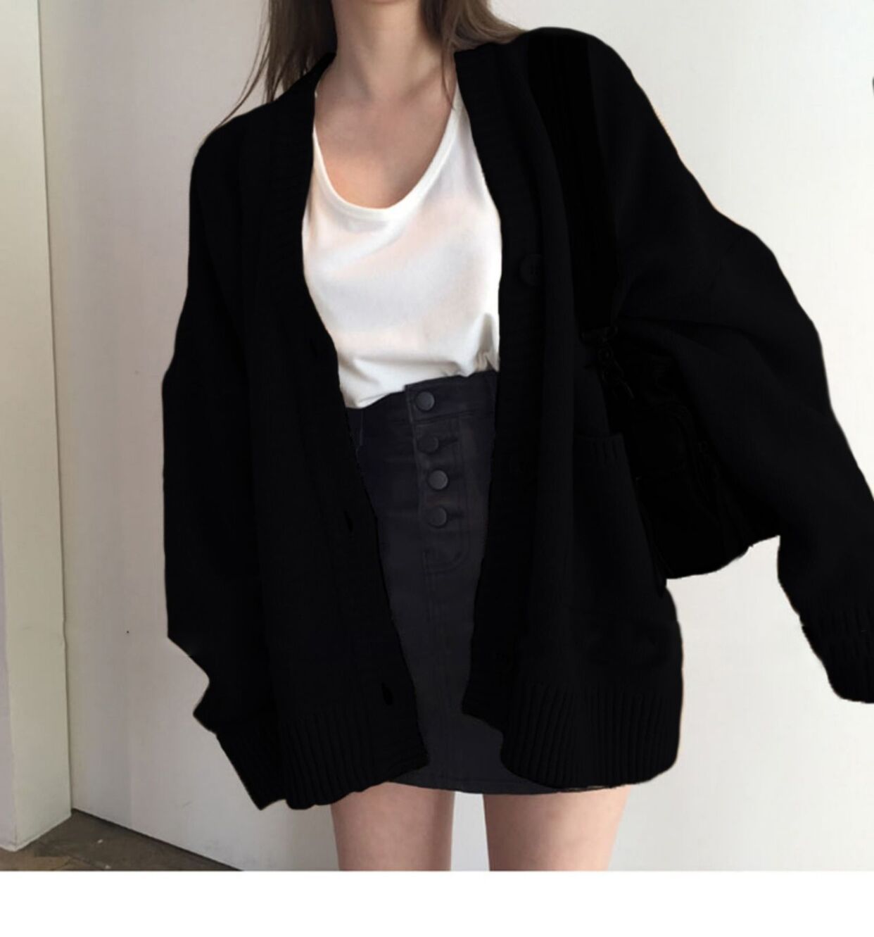 Women's Solid Color Fashion Casual Knitted Jacket