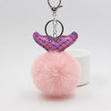 Fish Tail Fur Ball Keychain Creative