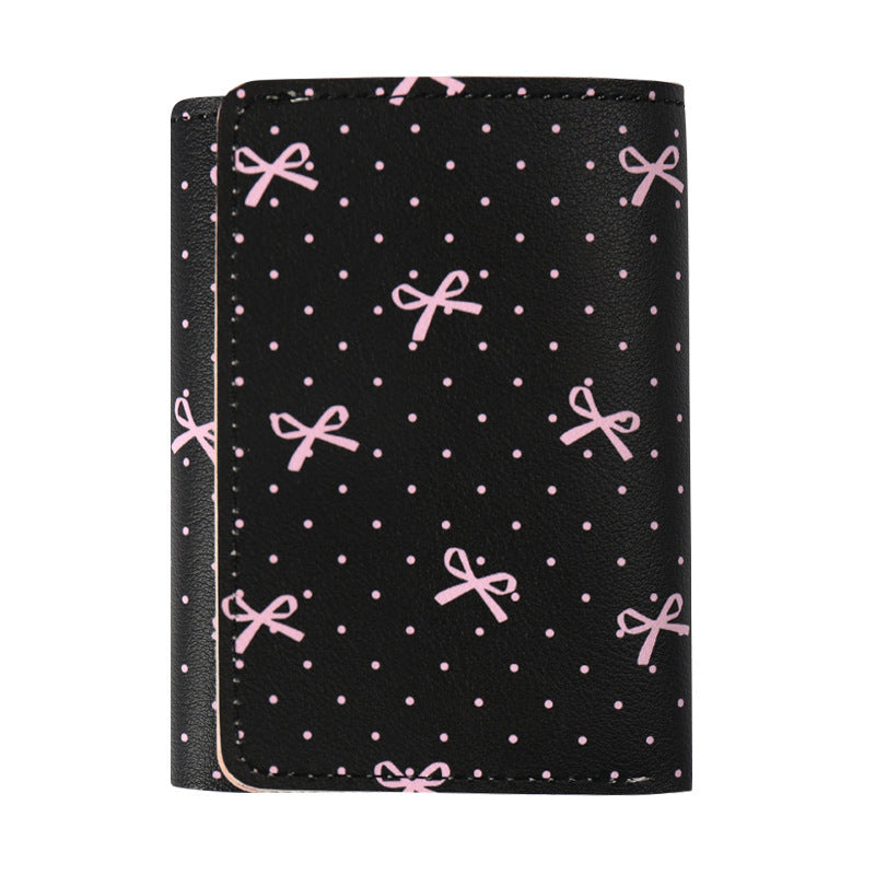 Butterfly-patterned Short Style Three-fold Wallet Multifunction