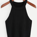 Knitted Top Bottoming Sling Wide Loose Solid Color Vest Suspenders