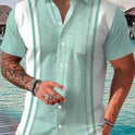 Casual All-matching Fashion Geometric Trend Short Sleeve Shirt