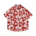 Retro Printed Shirt Short Sleeve Loose Design