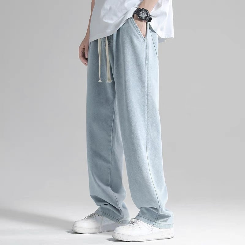 Straight Jeans Men's Loose Drooping Wide Leg Draping Mop