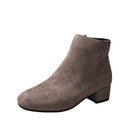 Medium Heel Thick Heel Simple Korean Style Suede Women's Short Boots Ladies Martin Boots