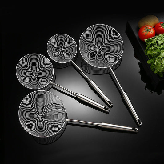 304 Stainless Steel Colander Commercial Kitchen Strainer Fried Drain Line Scoop Up Dumplings Pasta