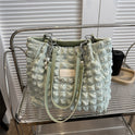 Simple Pleated Shoulder Bag Female Underarm Bag Commuter Tote