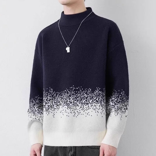 Men's Gradient Color Woolen Sweater