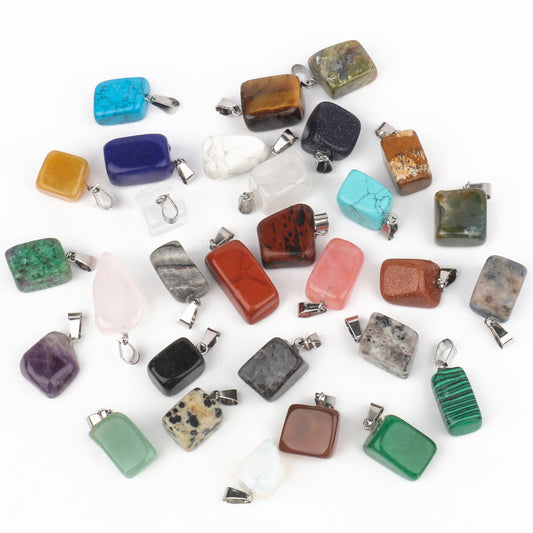5 Multi-Color Irregular Stone Pendant Accessories