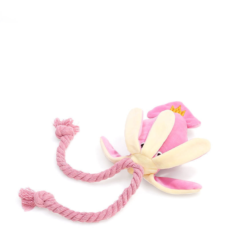 Cute Squid Small Dog Toy Sound BB Plush Pet Puppy Rope Toys Chew Squeak Toys For Cat