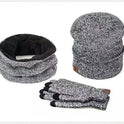 Fashion Men's Warm Hat And Velvet Three-piece Suit