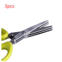 Multifunctional Multi-layer Green Onion Scissors Stainless Steel Onion Cutting Knife Herb Seaweed Spice Scissors Kitchen Scissor Kitchen Gadgets