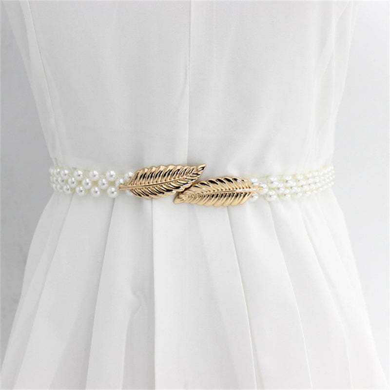 Women's Rhinestone Pearl Waist Chain Fashion Dress Decoration