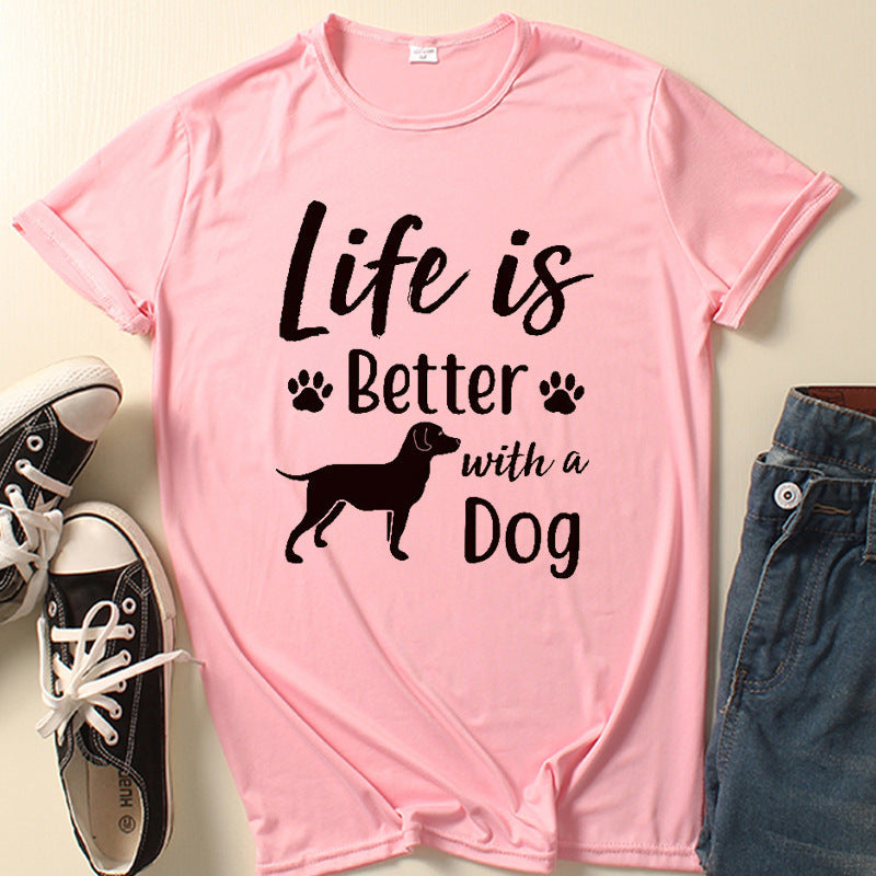 Our Dog Needed A Friend Letter Print Short-sleeve