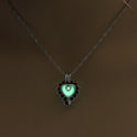 Multi-colored luminous necklace with diamond-encrusted heart