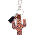 Wooden Cactus Keychain Leopard Flower