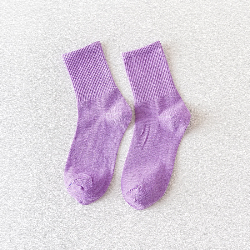 Candy Color Long Tube Cute Student Socks Casual