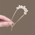 High-end Elegant Pearl Flower U-shaped Hair Pin Back Head Simple Modern