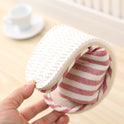 Striped Linen Four Seasons Indoor Slippers Cotton Linen Couple Non Slip Soft Bottom Home Wooden Floor Slippers