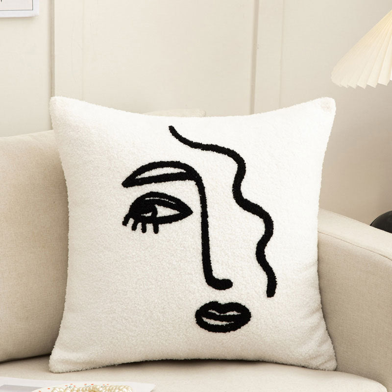 Towel Embroidery Light Luxury Living Room Sofa Pillowcase