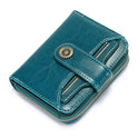 Oil Wax Genuine Leather Lady's Wallet European And American Style