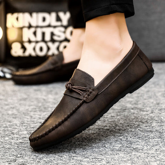 Korean Style Men's Casual Leather Shoes Soft Bottom