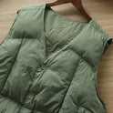 Japanese Retro Simple Men's Winter Thickened V-neck Loose And Warm Vest