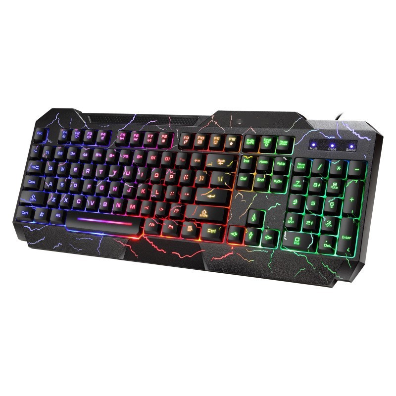 Crackle Word Through Keyboard 4D Mouse Keyboard Luminous Game Set