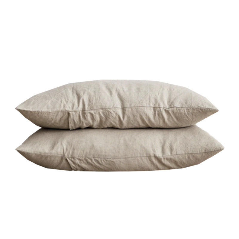 Ins Style Solid Color Linen Pillowcase Rectangular Envelope One-pair Package Thick Plain Pillow Case One Piece Dropshipping