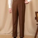 Young British High Waist Casual Pants Men's Warm Straight