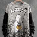 Halloween Ghost Pattern Horror Printed Sweater