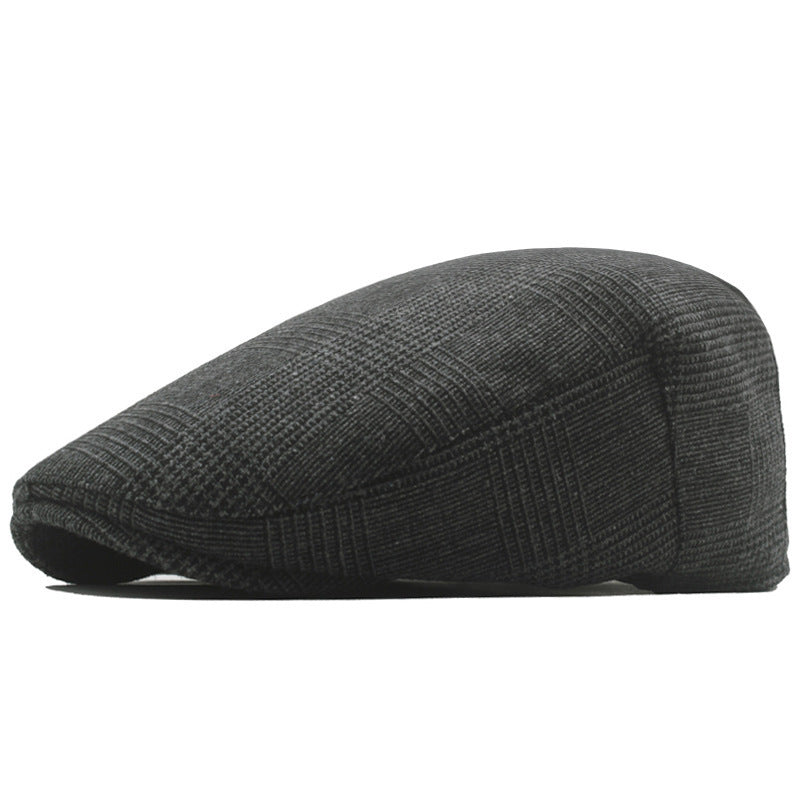 Winter Tweed Flat Cap Men's Newsboy Cap Baby British Retro Beret