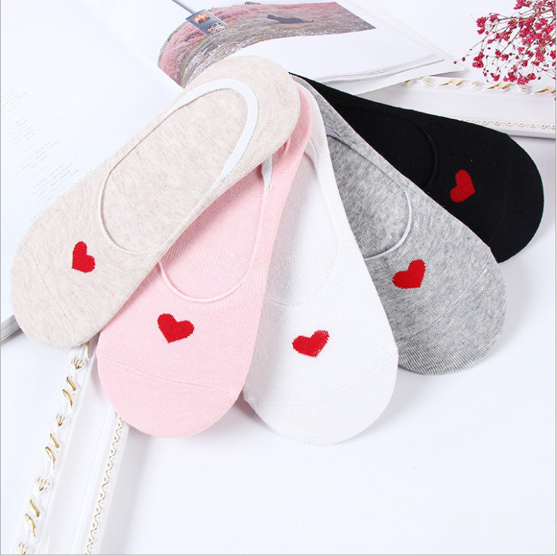 Fashion Women's Love Invisible Shallow Cotton Socks