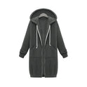 Hooded Long Sleeve Sweater Fleece Long Jacket