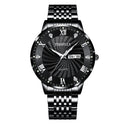 Men's Steel Belt Double Calendar Waterproof Luminous Quartz Watch