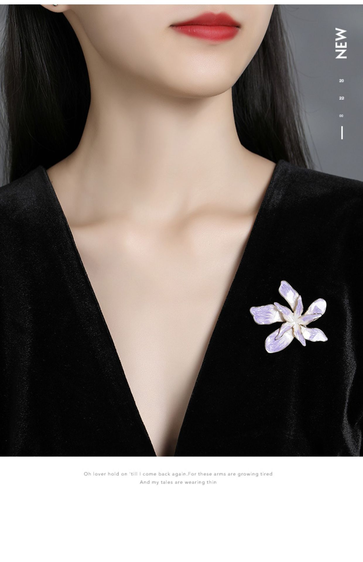 Purple Flower Brooch Elegant Pin Clothes Accessories