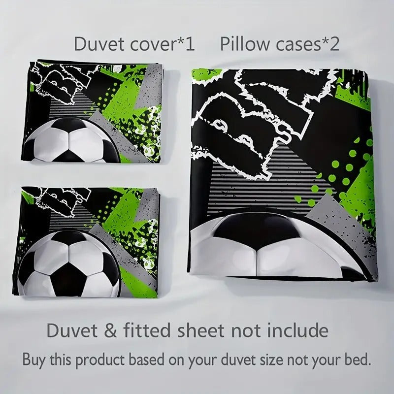 Fashion Down Quilt Cover Suit Football Printed Bedding Soft And Comfortable Suitable For Bedroom