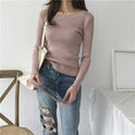 Base T Shirt Women's Small Slim Fit All Match Knitted Base Shirt