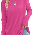 Solid Color Split-finger Long-sleeved Shirt Loose Mid-length