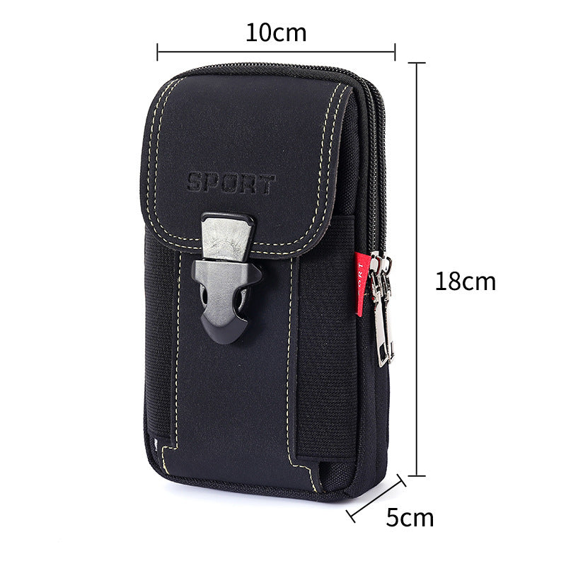 Men's 6.5 Inch Multifunctional Vertical Canvas Mobile Phone Waist Bag